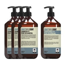 EightTripleEight Set de Cuidado Mineral del Cabello Mar Muerto - 3x Champú y 1x Acondicionador 1L