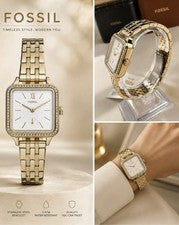 Nuevo reloj para mujer Fossil BQW3832 Colleen de tres manecillas de acero inoxidable dorado