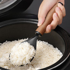 Cuchara de arroz de acero inoxidable con tazón de baja capacidad y almacenamiento de pie