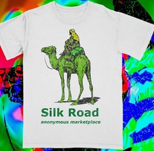 Camiseta blanca lavada vintage con logotipo de Silk Road Anonymous Marketplace promoción