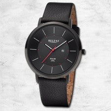 Regent Reloj Solar Para Hombre Con Correa De Cuero Negra UR1114106