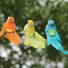 6 Piezas Decorativas Pájaros Simulación Decoración Colgante Adorno Falso Hogar