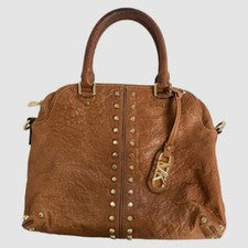 $375 MICHAEL KORS Mujer Marrón Astor Cuero Tachonado Bolso Cartera de Hombro