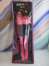 Pinky B Beauty Pretty In Pink Juego de 2 brochas de maquillaje contorno de rubor en polvo NUEVO