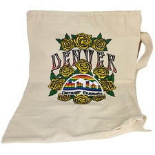 Bolso de Mano Denver Nuggets Mitchell & Ness NBA Estampado Flor Arte Crema Lona Nuevo con Etiquetas