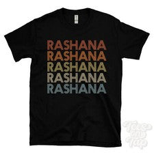 CAMISETA RASHANA ESTILO RETRO REPETIDO Hombre y Mujer Novedad Genial Nombre Regalo