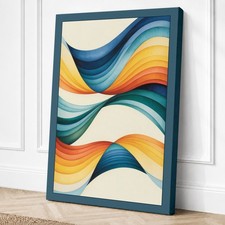 Impresión geométrica en lienzo de ondas fluidas arte de pared decoración del hogar listo para colgar