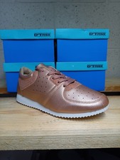 Baskets Tennis Femme - 34 35 36 37 - Blanche Cuivre Doré - Déstockage