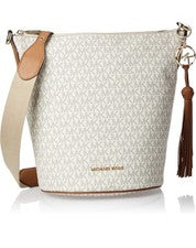 Bolso de Mano Michael Kors Para Mujer Grande Vainilla Bellota Crema Beige Tostado con Logo MK