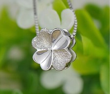 Collar con colgante flor y flor plata de ley 925