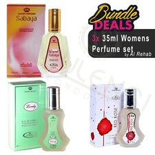 3x Paquete Corona Al-Rehab, Rosa Roja, Sabaya Precioso 35 ml