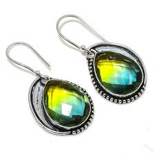 Pendiente de joyería de plata esterlina 925 con piedras preciosas de...