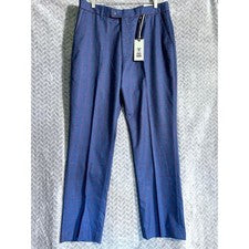 Pantalón de Vestido Stacy Adams Para Hombres Azul Marino Talla 34 x 32 Informal Preppy Retro Moda