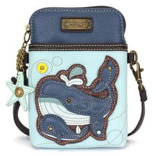 BOLSO BANDOLERA BOLSO CHALA PARA TELÉFONO CELULAR WHALE FAMILY OCÉANO PLAYA