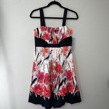 Mini Vestido Para Mujer Y2K Ajuste Acampanado 8 Floral Plisado Sin Mangas Correa Gruesa Cremallera