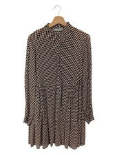 Vestido blusa Hallhuber Donna estampado abstracto marrón blanco negro talla 38