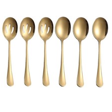 Juego de 6 coladores de cucharas de servir de acero inoxidable para uso profesional