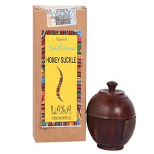 Perfume sólido natural Lasa Honey Suckle en tarro de madera a base de hierbas para fragancia corporal