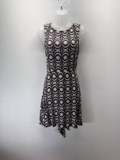 H&M Diseño Geométrico Marrón Marfil Atado Espalda Mujer Talla 2 Nuevo Con Etiquetas
