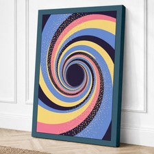 Impresión en lienzo geométrico hipnótico espiral arte de pared decoración del hogar listo para colgar
