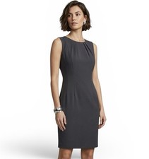 Nuevo con etiquetas Vestido Vaina Clásico Negro New York & Company Cuello Plisado Para Mujer Talla 4