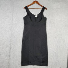 Vestido midi Banana Republic para mujer 10 negro elástico sin mangas ceñido al cuerpo nuevo con etiquetas