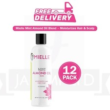 Aceite de almendras MIELLE Mint 240 ml - PACK de mezcla saludable para cabello y cuero cabelludo - 12