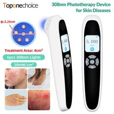 Dispositivo de mano 308 nm aparato de fototerapia 6 diodos cuidado de la piel UV light Home Use