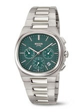 Boccia Titanio 3740-02 Reloj Cronógrafo Para Hombre Cristal De Zafiro Verde
