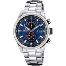 Festina Timeless Cronógrafo Reloj de Pulsera Acero Inox Plateado Fecha F20694/5
