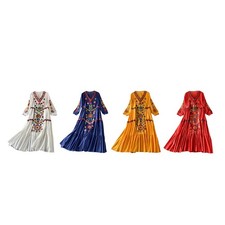 "Damenkleid für Strandtage, Langes Baumwollmodell für Festivals Und Reisen"