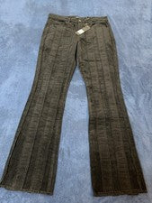 Moda Nova "MUESTRA DE DISEÑADOR" Hombre Courderoy Pierna Recta Pantalones Talla 34 Negro