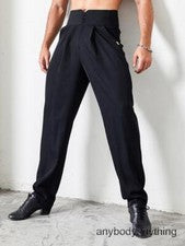 Traje Pantalones para Hombres Pantalones Rectos Cintura Alta Elásticos Informales Retro Moda Baile
