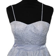 VESTIDO DE FIESTA VESTIDO DE CÓCTEL PLATA BRILLANTE HAILEY LOGAN talla 34 NUEVO