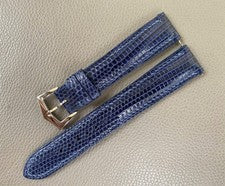 Correa de reloj de piel de lagarto genuina azul marino 12..16 17 18 19 20 21 22 23 24 25