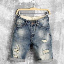 Pantalones Cortos Vaqueros Mezclilla De Verano Para Hombres Moda Casual Bermudas