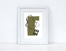 Impresión abstracta de 5 colores verde y negro para decoración de pared del hogar