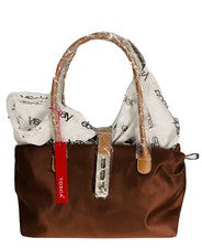 Nuevo bolso de mano Tosca para mujer con doble correa de moda marrón bloqueo giratorio de nailon pies de metal
