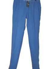 Pantalón Vigano Azul Lino Para Hombre Informal Italia Talla US 40 EU 56