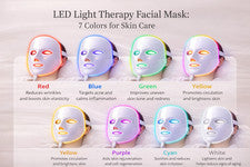 Mascarilla facial terapia de luz LED de 7 colores rejuvenecimiento de la piel acné antienvejecimiento con contraste