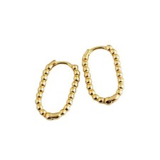 Ovalado Criollo Plata 925 - Diseño Bola - Plata y Oro - Joyería Mujer