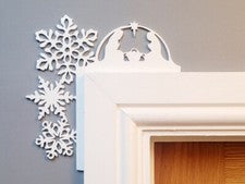 Decoración Belén, Adorno Marco Puerta, Decoración Hogar, Blanco Navidad