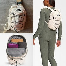 Mini mochila The North Face Borealis nueva con etiquetas en blanco Gardenia/negro TNF