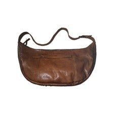 BOLSO BANDOLERA CABO DE GRAN TAMAÑO DE CUERO LATICO Cuero Marrón Coñac Miel Nuevo
