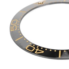 (Gold Character Black Back) Watch Bezel Insert High Hardness Ceramic