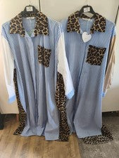 Vestido camisero MADE IN ITALY con estilo mezcla de estampados talla 44 46 48 NUEVO