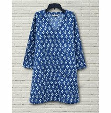 Ayurvastram - Túnica de algodón puro estilo estampado en bloques KRITI