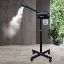 Vaporizador facial negro profesional salón spa ozono equipo de belleza cuidado de la piel