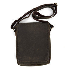 Bolso Bandolera Hojas Vera Pelle Hecho a Mano Italiano Cuero Marrón NUEVO