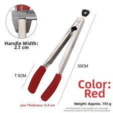 Alicates para barbacoa de silicona de acero inoxidable 304 resistentes al calor antideslizantes herramienta de cocina